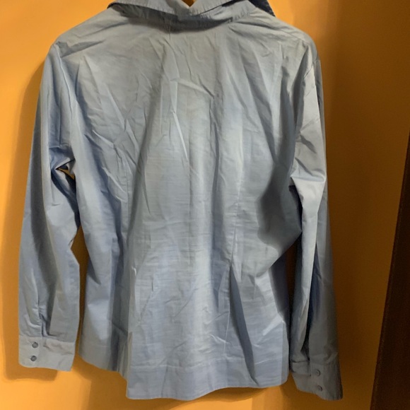 New York and Co Pullover Cross Waist Blouse - Picture 3 of 5